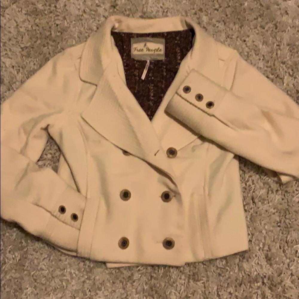 Beige/Cream Cropped Pea coat